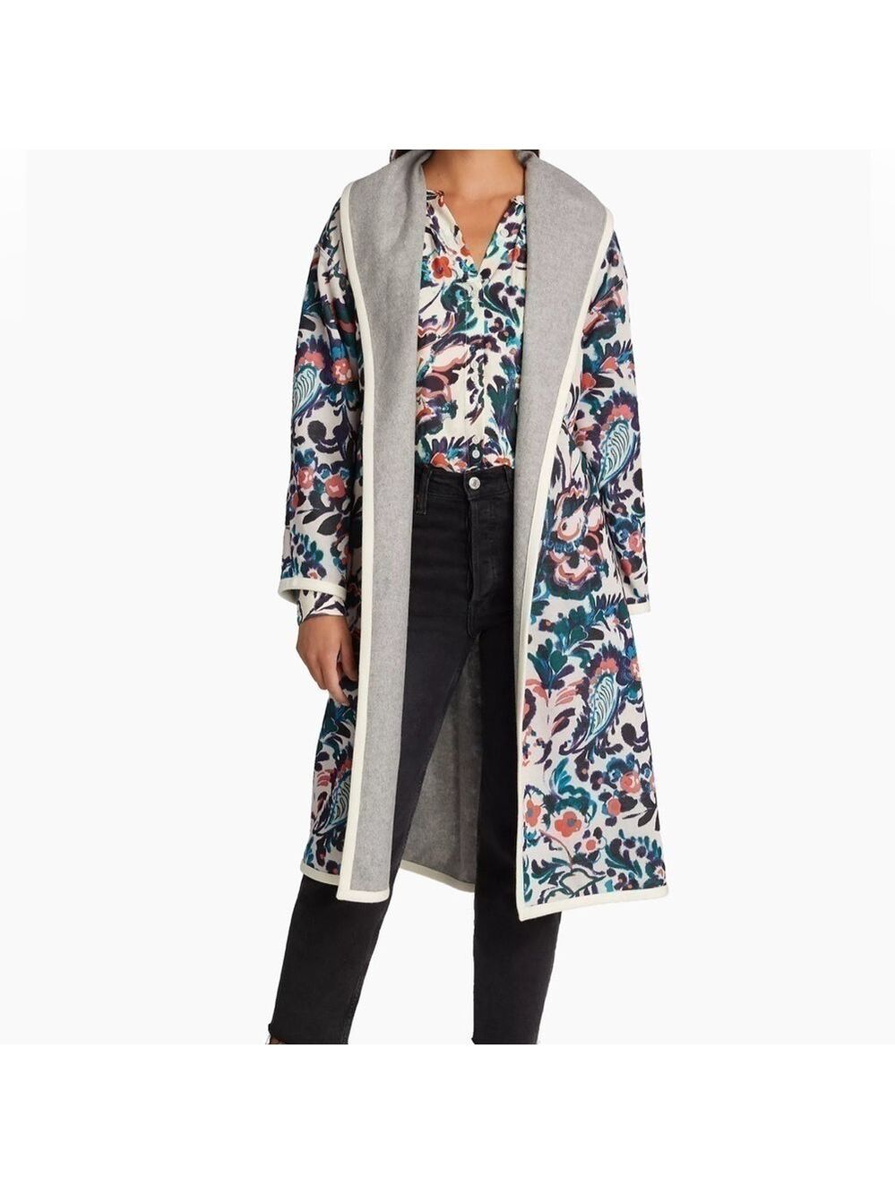 Tanya Taylor Cadence Floral Belted Coat NWT Size XS/S (Oversized)